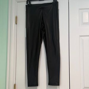 Black Pleather Leggings Aqua size M